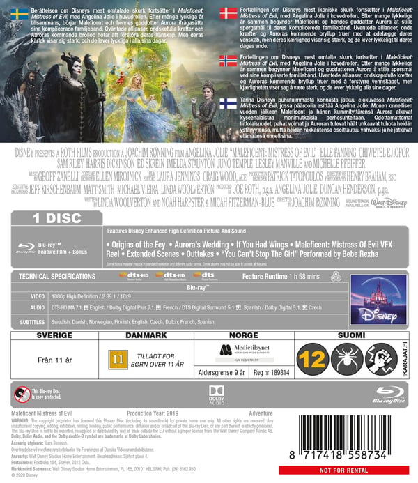 Maleficent 2: Ondskans herskerinde / Maleficent: Mistress of Evil (Blu-ray)