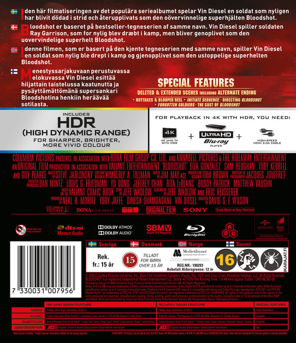 Bloodshot (4K UHD + 2 Blu-ray)