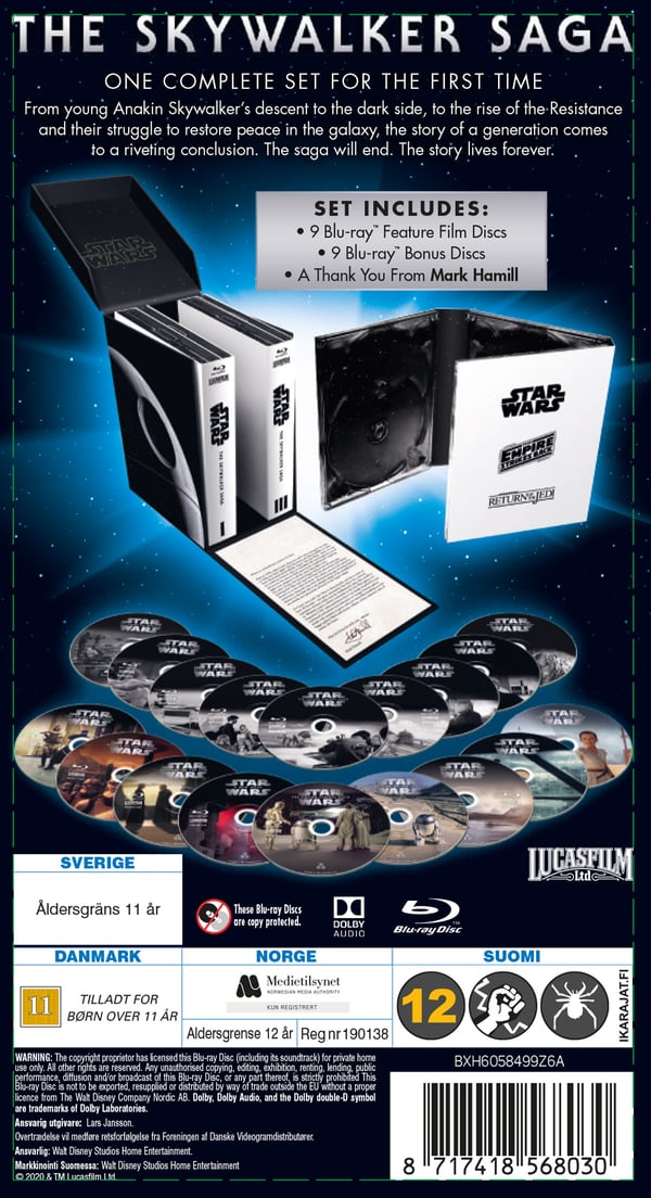 Star Wars: The Skywalker Saga Collection / Star Wars 1-9 (18 Blu-ray)