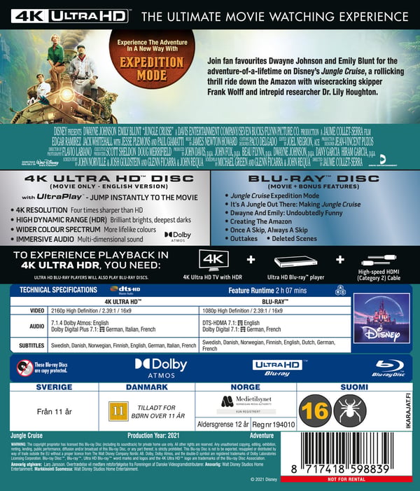 Jungle cruise (4K UHD + Blu-ray)