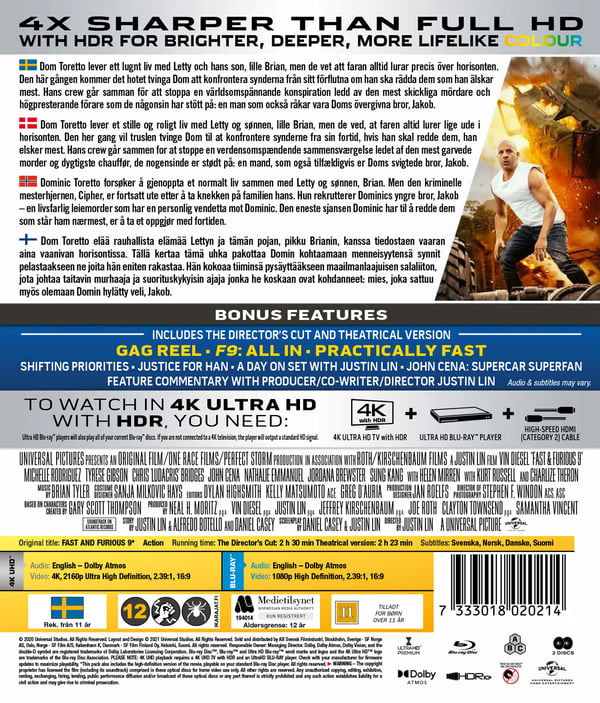 Fast & Furious 9 / Director's cut (4K UHD + Blu-ray)