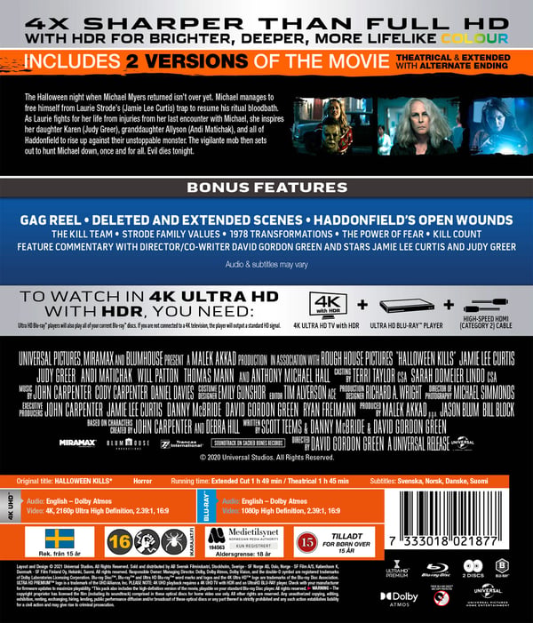 Halloween Kills / Extended cut (4K UHD + Blu-ray / Extended Cut)