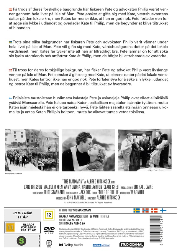 Hitchcock: Manxmanden (DVD)