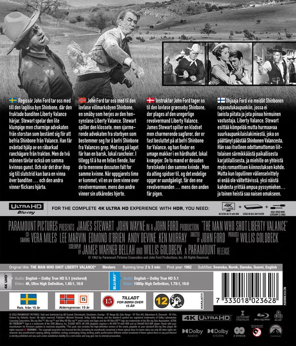 Manden der skød Liberty Valance (4K UHD + Blu-ray)