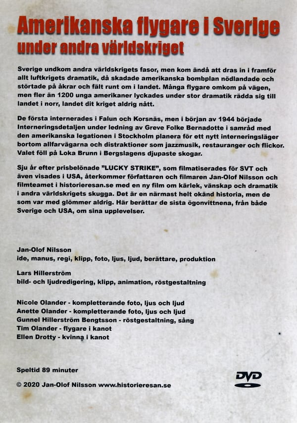 Amerikanske flyvere i Sverige under Anden Verdenskrig (DVD)