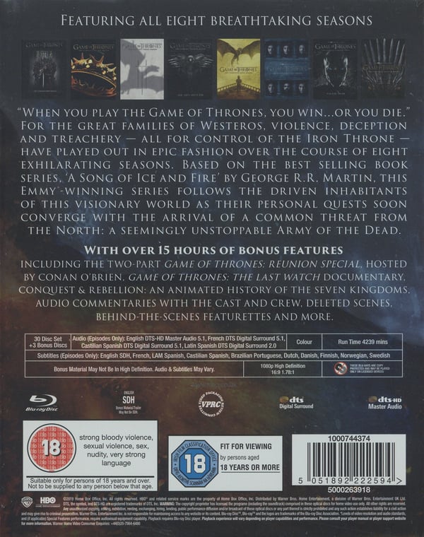 Game of Thrones: Komplet serie (40 Blu-ray)