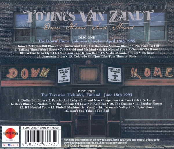 Van Zandt Townes: Down home & abroad/Live (2 CD)