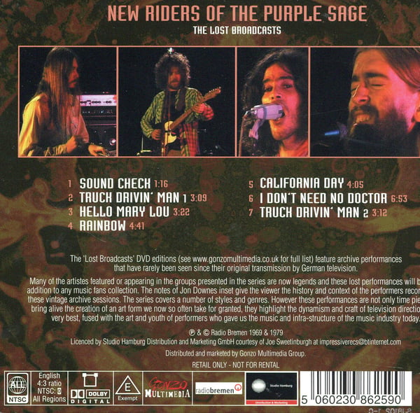 New Riders Of Purple Sage: Lost broadcasts (DVD)