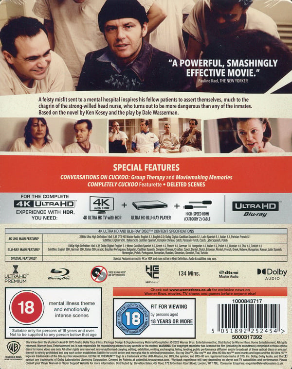 Gøgereden / One Flew Over the Cuckoo's Nest (4K UHD + Blu-ray / Limited Steelbook)