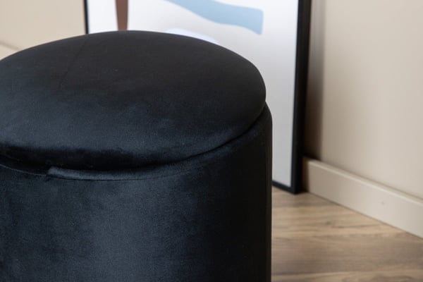 Nymberhush Sort Sækkestol i Blødt Velour