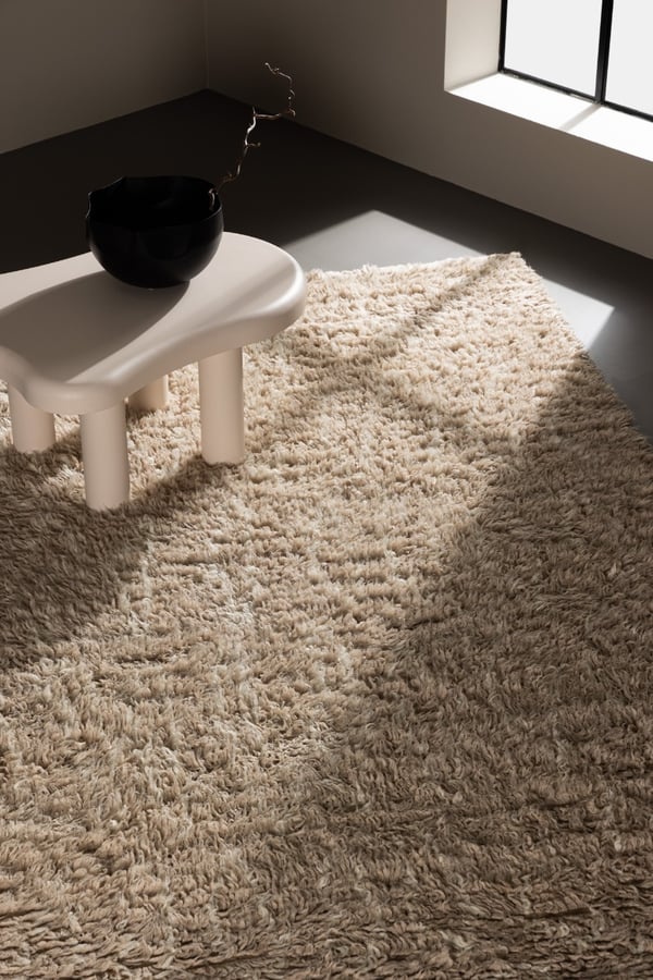 Vionne Beige Ullæder Tæppe 200x300 cm