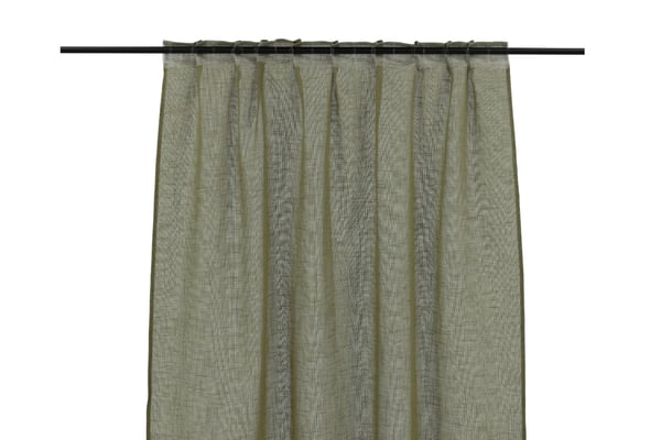 Vardoft Grön 2x140x240 cm Linnegardin-look 2-Pack