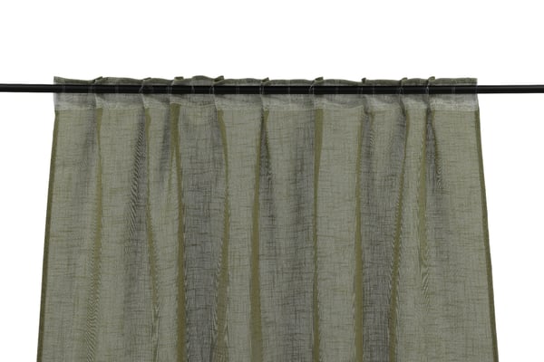 Vardoft Grön 2x140x240 cm Linnegardin-look 2-Pack