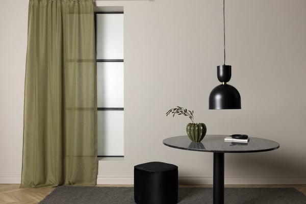 Vardoft Grön 2x140x240 cm Linnegardin-look 2-Pack