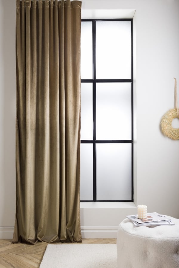 Lavendelvind Sand 2-pak Sammetgardiner 135x250 cm