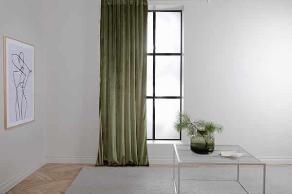 Lavendelvind Grøn 2-pak Velvet Gardiner 135x250 cm