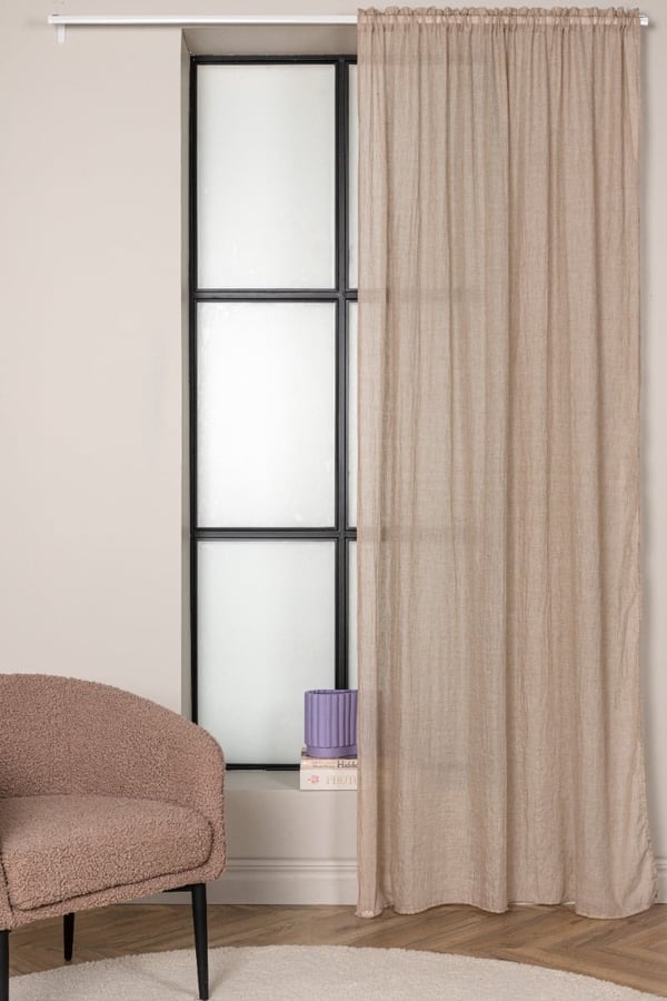 Rosendimma Beige 2-pak Linnedlook Gardiner 135x240 cm