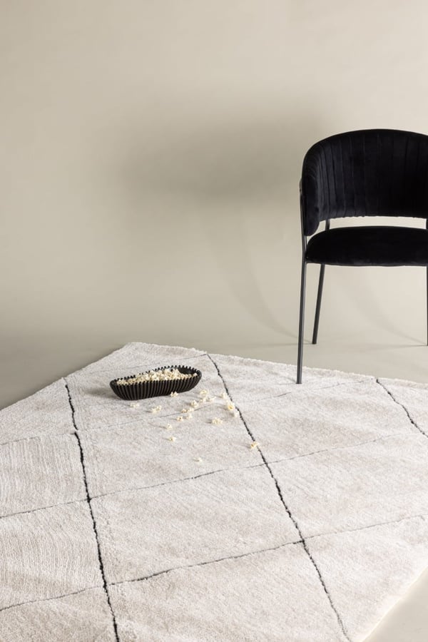 Savio Hvid Ryatæppe 160x230 cm i Polyester