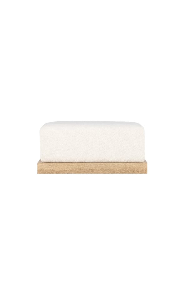 Rektangulær Sækkepuff Velvyndale i Hvid Bouclé