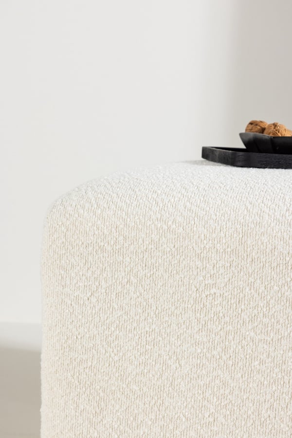 Rektangulær Sækkepuff Velvyndale i Hvid Bouclé