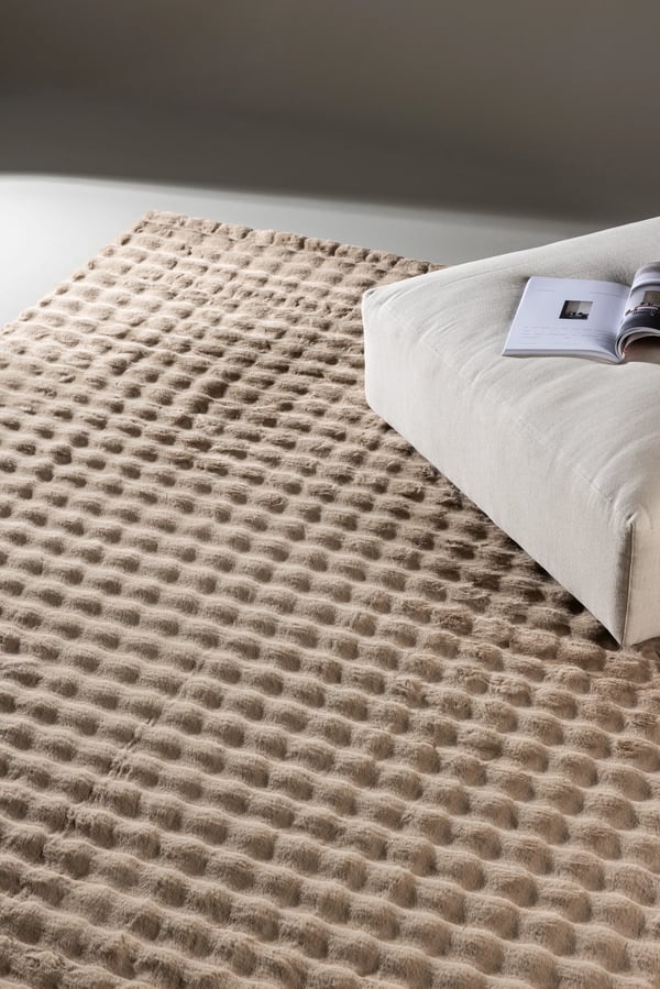 Niva Beige Ryatæppe 200x290 cm i 100% Polyester