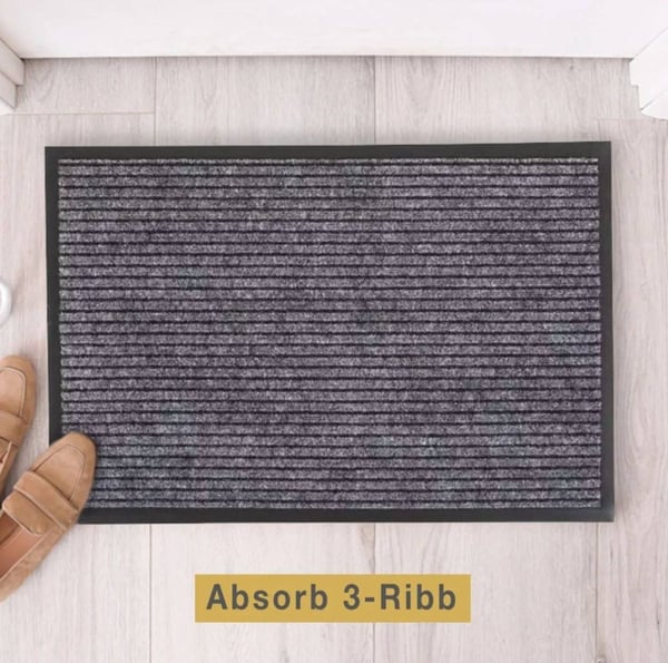 Absorb 3-ribbet Lysgrå Dørmåtte 90x150 cm