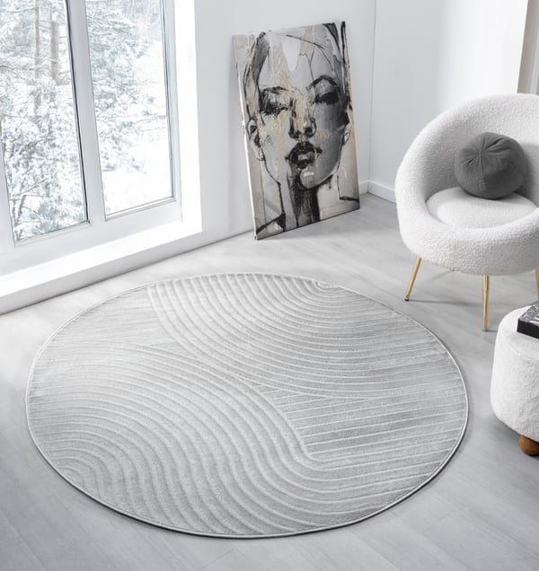Bella Spin Grå Rund 160 cm Wiltonmatta