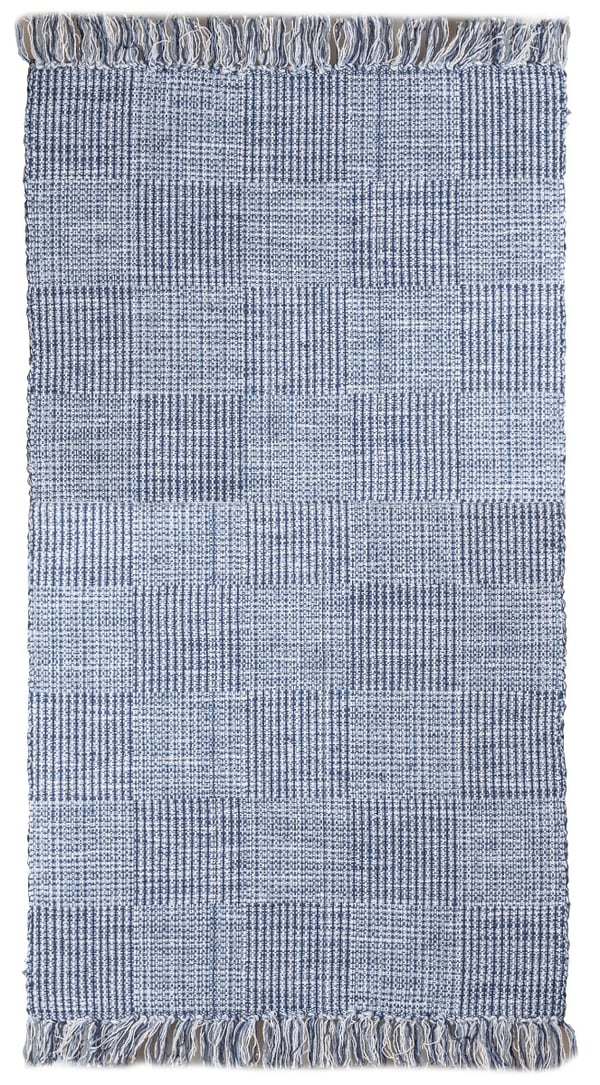Der Blå Bomuld Tæppe 75x270 cm i Blå