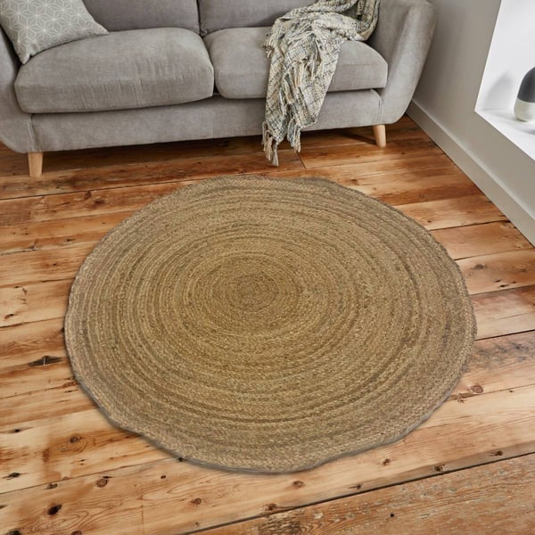 Candace Flätan Natur Rund Jutemåtte 100 cm