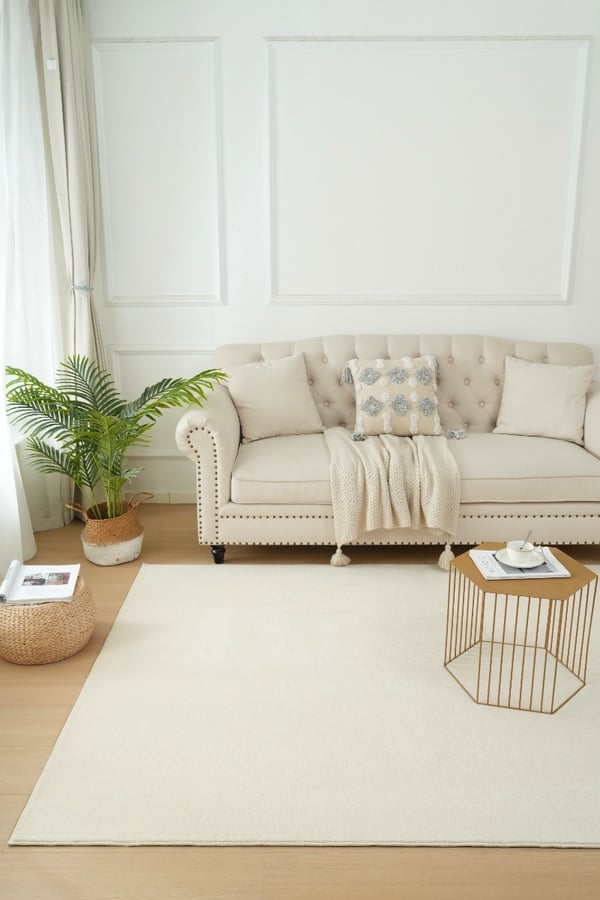 Comfy Beige 140x200 cm Tvättbar Ryamatta