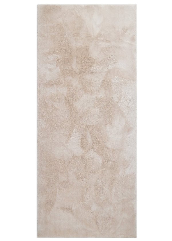 Blød og Vaskbar Fluffy Beige Ryatæppe 80x150 cm