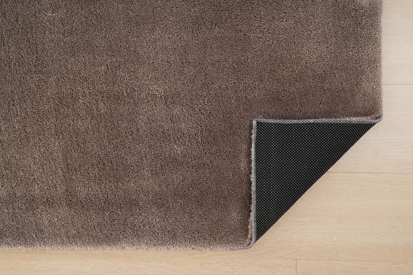 Fluffy Taupe Vaskbar Blød Langhåret Tæppe 80x150 cm