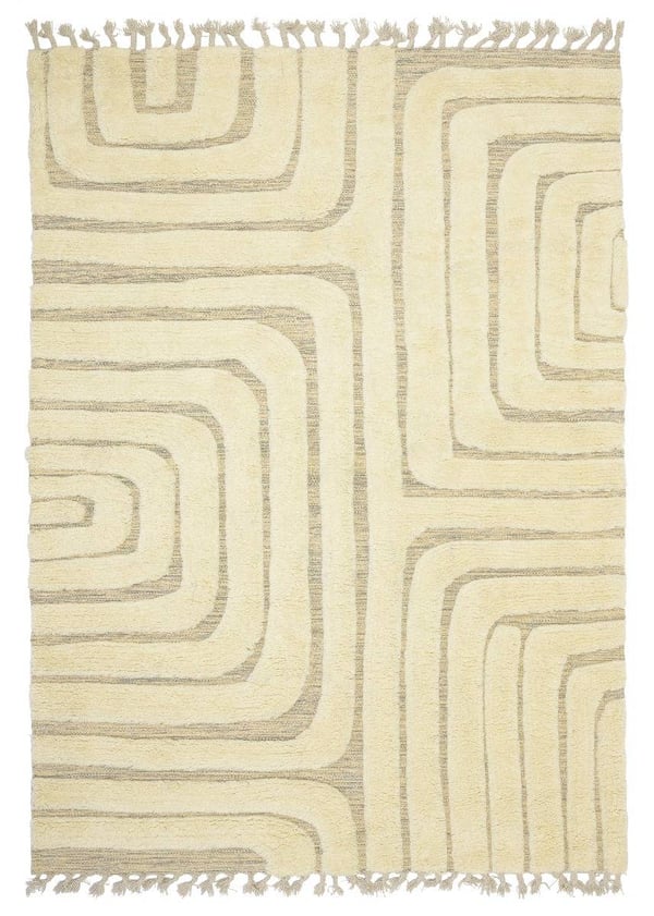 Jade Beige Uldtæppe 200x290 cm - Blødt og Holdbart