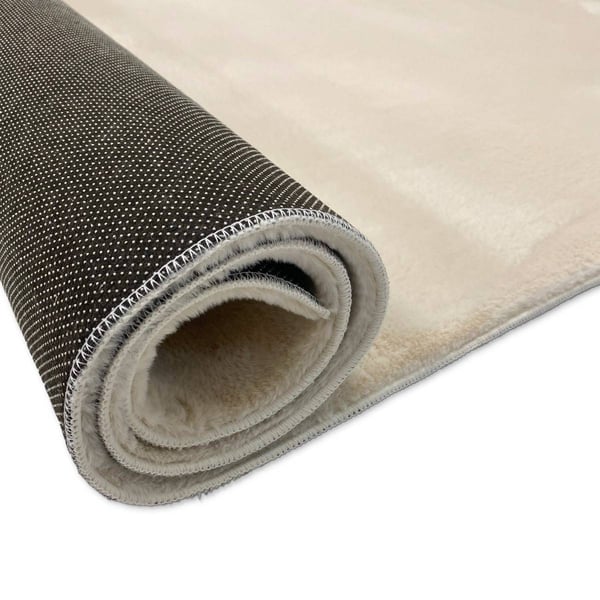 Beige vaskbar tæppe 240x340 cm i blød polyester