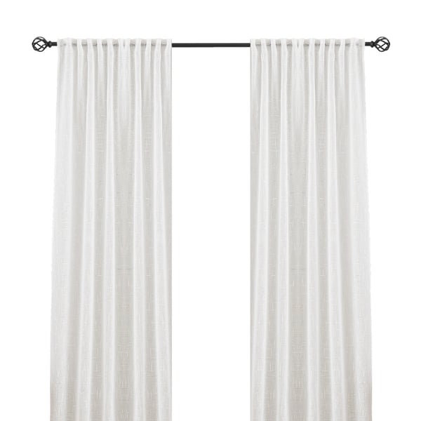 Kristina Vit 2x135x250 cm Linnegardin-look 2-Pack