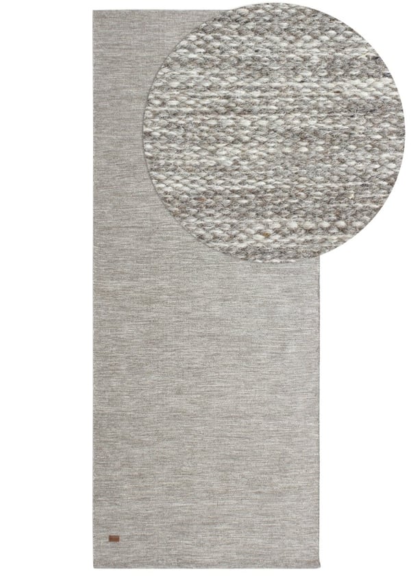 Lunda Ljusgrå 75x230 cm Ullmatta