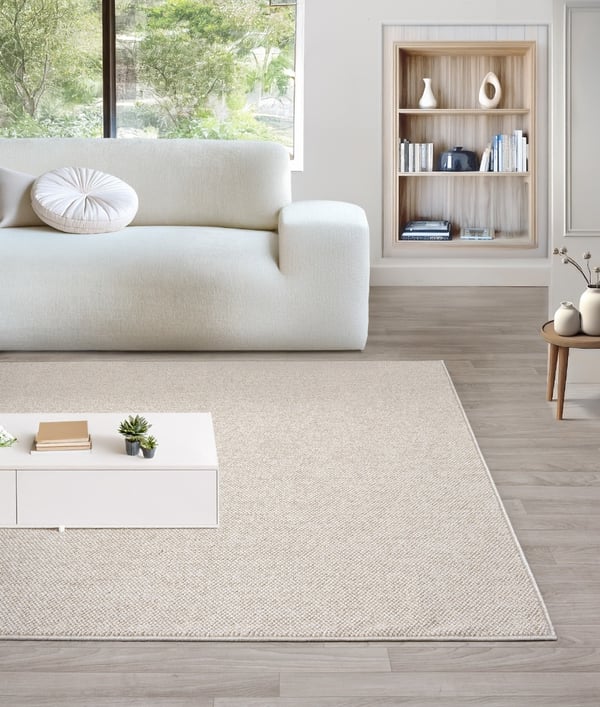 Nordic Beige 200x280 cm Polyester Tæppe i Uldlook