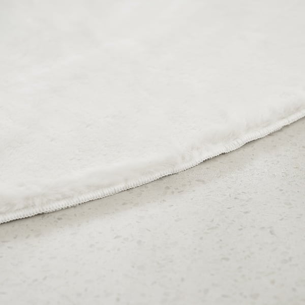 Rabbit Eco Hvid Rund Tæppe 120 cm i Blødt Polyester