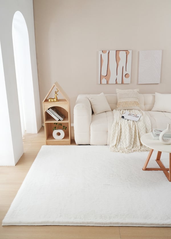 Rabbit Lux Offwhite Pelsmåtte 240x340 cm i Blød Polyester