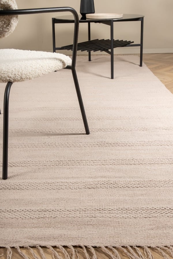 Rosita Beige Bomuldstæppe 160x230 cm med Uldblanding
