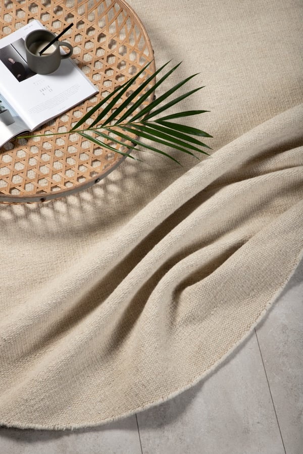 Anata Beige Rund 200 cm Ullmatta
