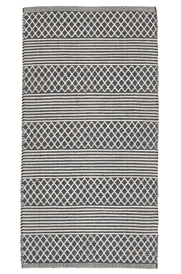 Fyrolin Antracit Bomuldsgulvtæppe 75x270 cm