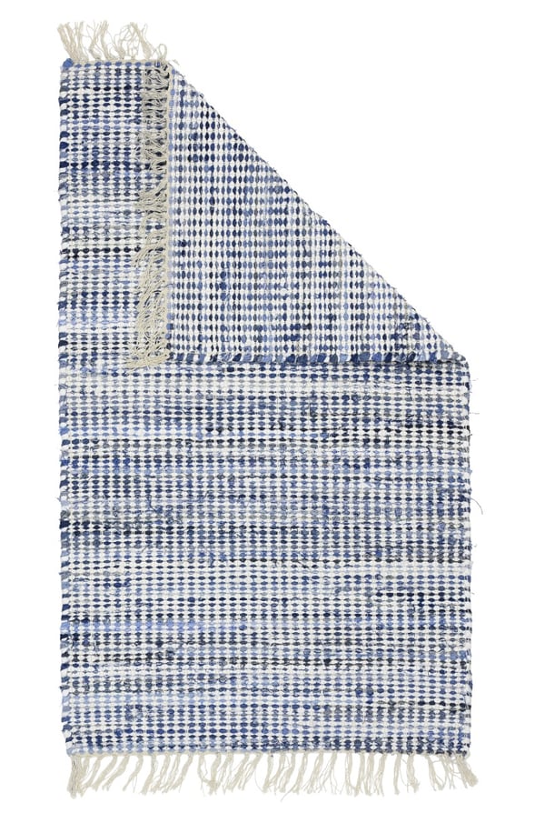 Eshnunna Blå Vævet Bomuldsmåtte 75x135 cm