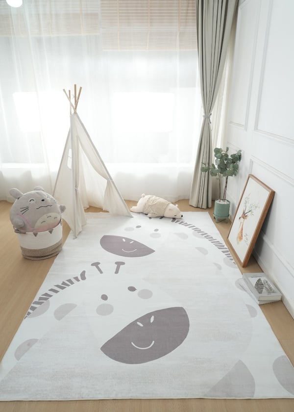 Zappy Giraffe Børnetæppe 120x170 cm i Creme