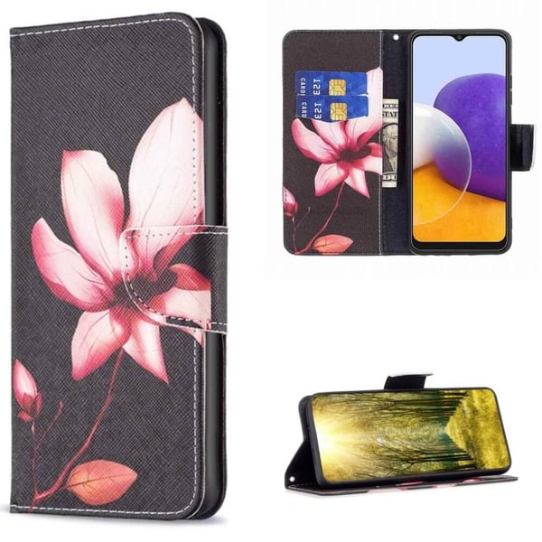 Plånboksfodral Samsung Galaxy A15 - Rosa Blomma Plånboksfodral Samsung Galaxy A15 - Rosa Blomma