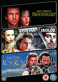 Braveheart/Tristan And Isolde/Rob Roy DVD (2009) Mel Gibson Cert 15 3 Discs Pre-Owned Region 2