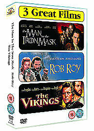 The Man In The Iron Mask/Rob Roy/The Vikings DVD (2007) Liam Neeson, Pre-Owned Region 2