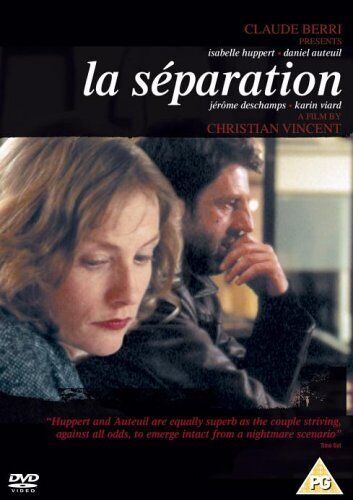 La Sparation DVD (2005) Isabelle Huppert, Vincent (DIR) Cert PG Region 2 Brand New