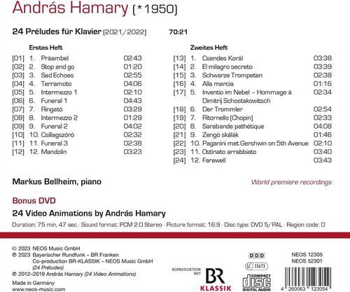 Andrs Hamary : Andrs Hamary: 24 Prludes for Piano CD Album with DVD (2023) Region 2 Brand New