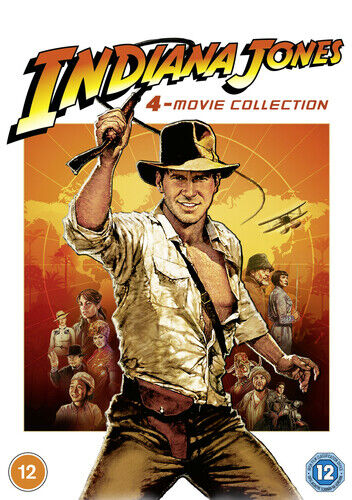 Indiana Jones: 4-filmsamling DVD (2023) – Harrison Ford, Spielberg, Region 2